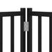 Poartă câini pliabilă cu ușă 10 panouri negru 800 cm, lemn plop - WALTI WALTI