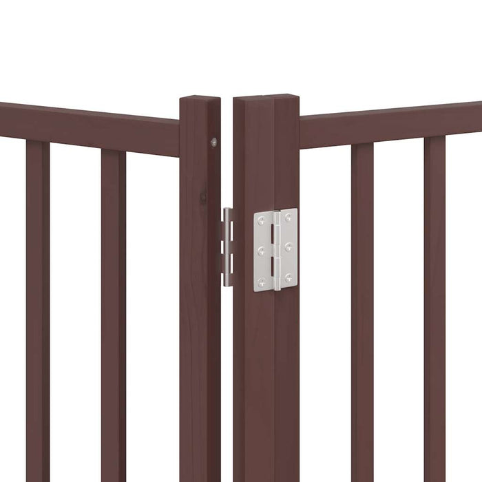 Poartă câini pliabilă cu ușă 12 panouri maro 960 cm, lemn plop - WALTI WALTI