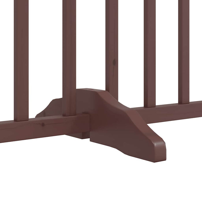 Poartă câini pliabilă cu ușă 8 panouri maro 640 cm, lemn plop - WALTI WALTI