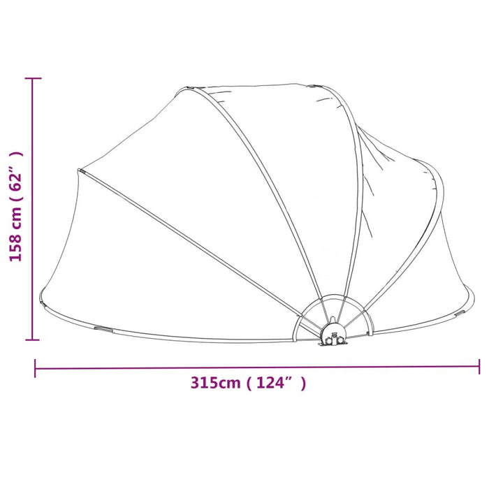 Cupolă pentru piscină, 315x158 cm, PVC, rotund - WALTI WALTI