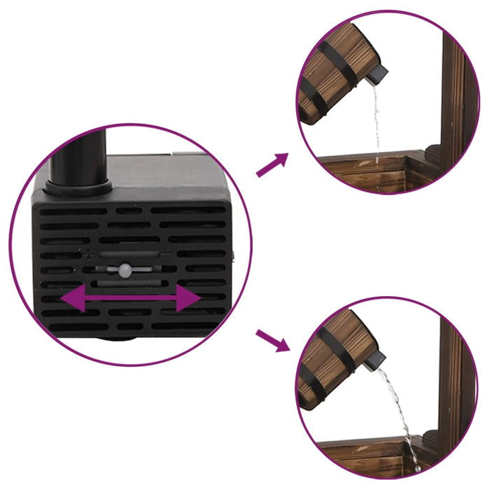 Fântână de dorințe cu pompă, 57x50x112 cm, lemn masiv de brad - WALTI WALTI