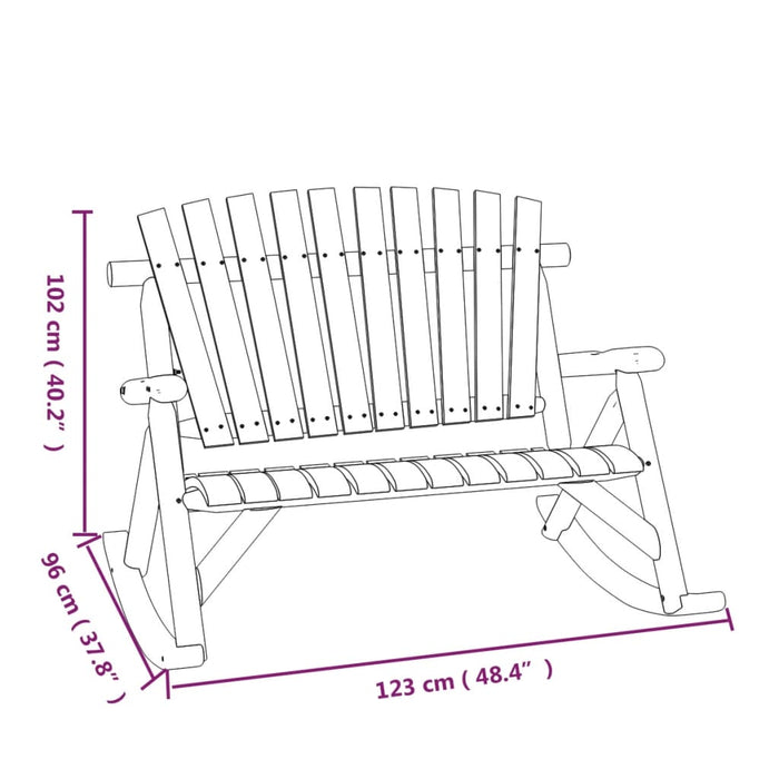 Bancă balansoar cu 2 locuri, 123x96x102 cm, lemn masiv molid - WALTI WALTI