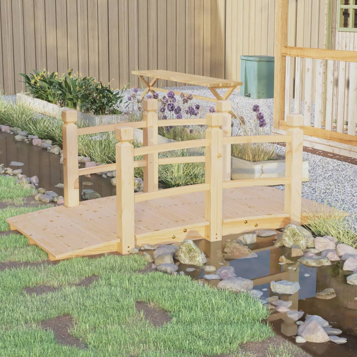 Pod de grădină cu balustrade, 150x67x56 cm, lemn masiv de molid - WALTI WALTI