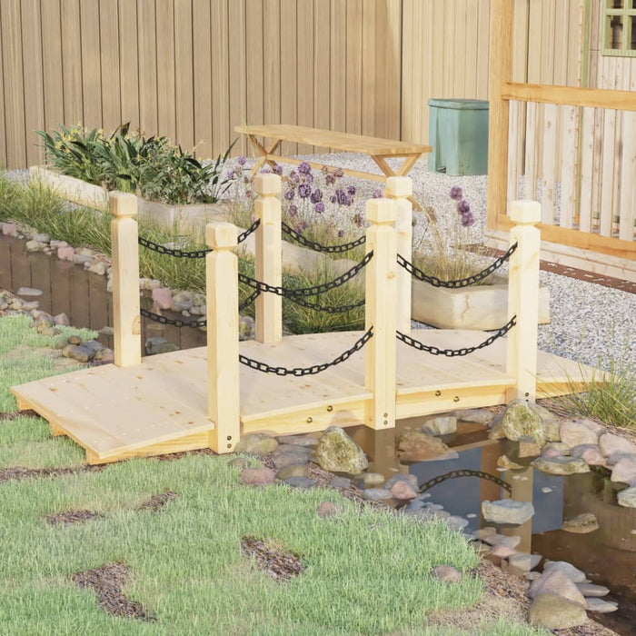 Pod de grădină balustrade cu lanț 150x67x56 cm lemn masiv molid WALTI