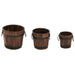 Set de jardiniere tip găleată, 3 piese, lemn masiv de brad - WALTI WALTI