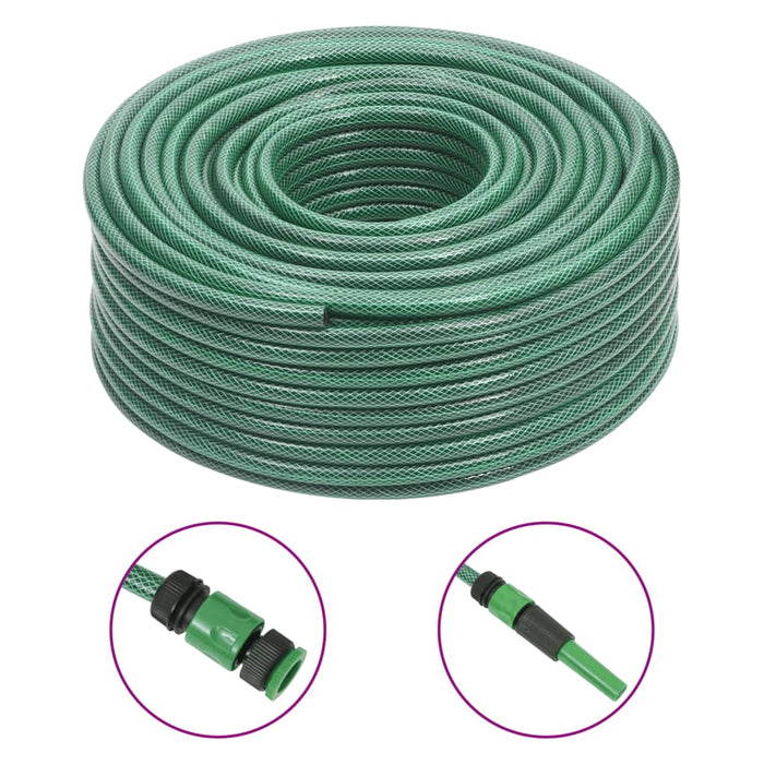 Furtun de grădină cu set de racorduri, verde, 0,5", 100 m, PVC WALTI