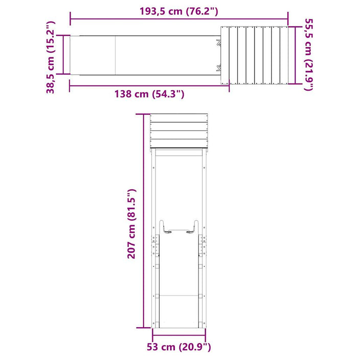 Set de joacă pentru exterior, lemn masiv de pin - WALTI WALTI