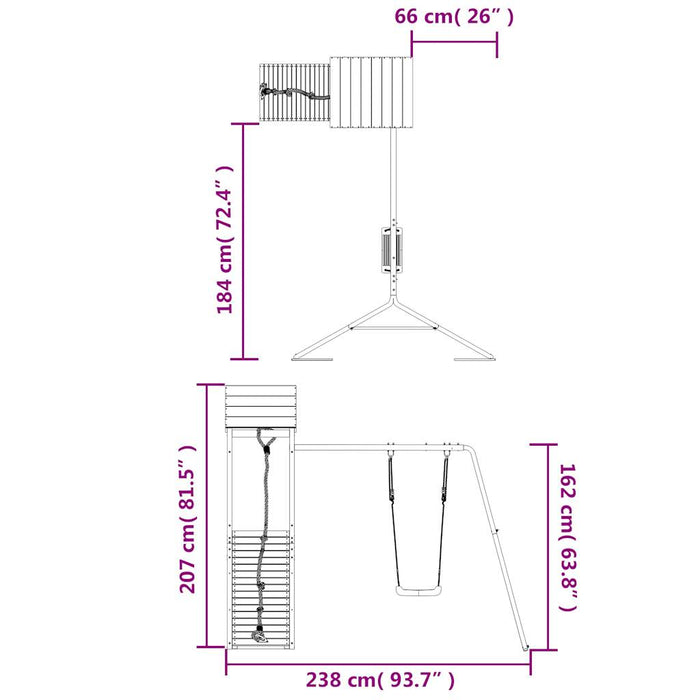 Set de joacă pentru exterior, lemn de pin impregnat - WALTI WALTI