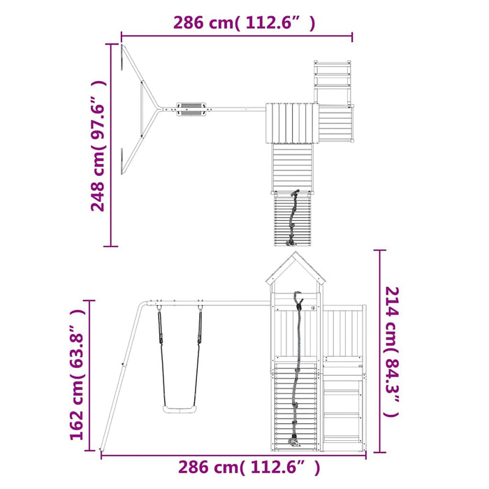 Set de joacă pentru exterior, lemn de pin impregnat - WALTI WALTI