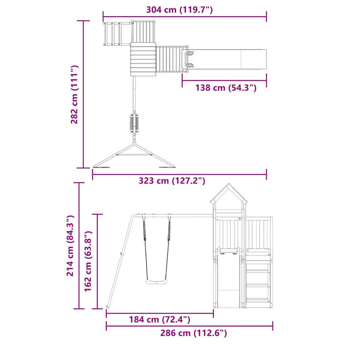Set de joacă pentru exterior, lemn masiv de douglas - WALTI WALTI