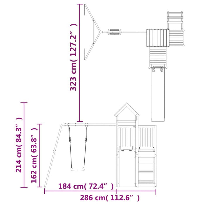 Set de joacă pentru exterior, lemn de pin impregnat - WALTI WALTI