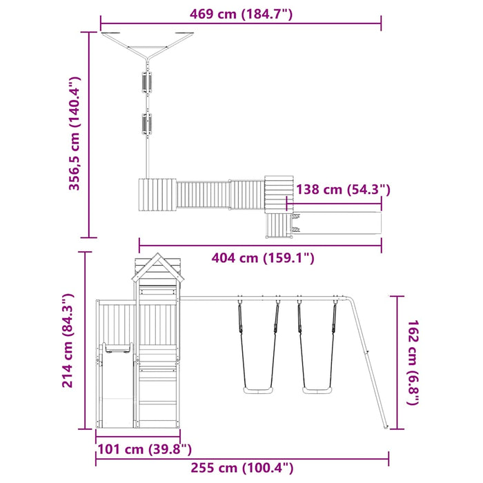Set de joacă pentru exterior, lemn masiv de douglas - WALTI WALTI