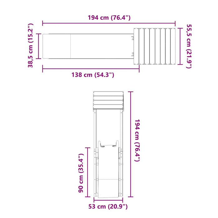 Set de joacă pentru exterior, lemn masiv de pin - WALTI WALTI
