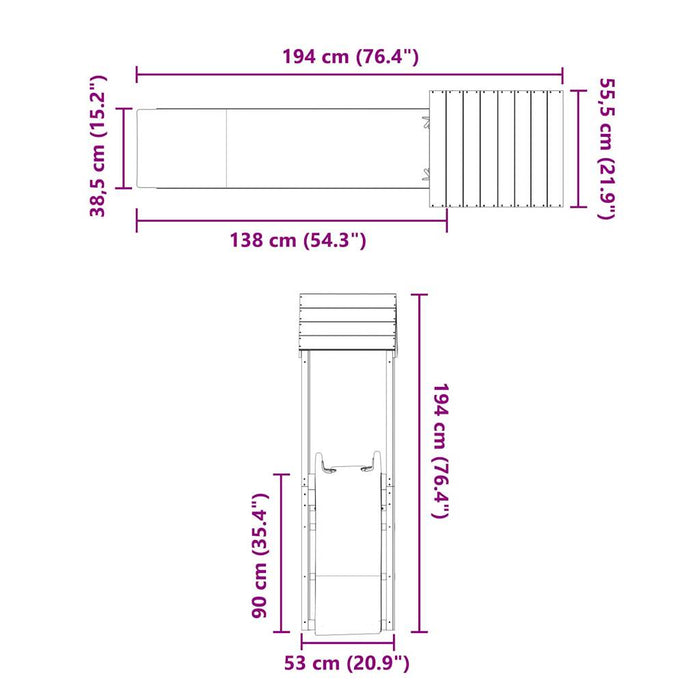 Set de joacă pentru exterior, lemn de pin impregnat - WALTI WALTI