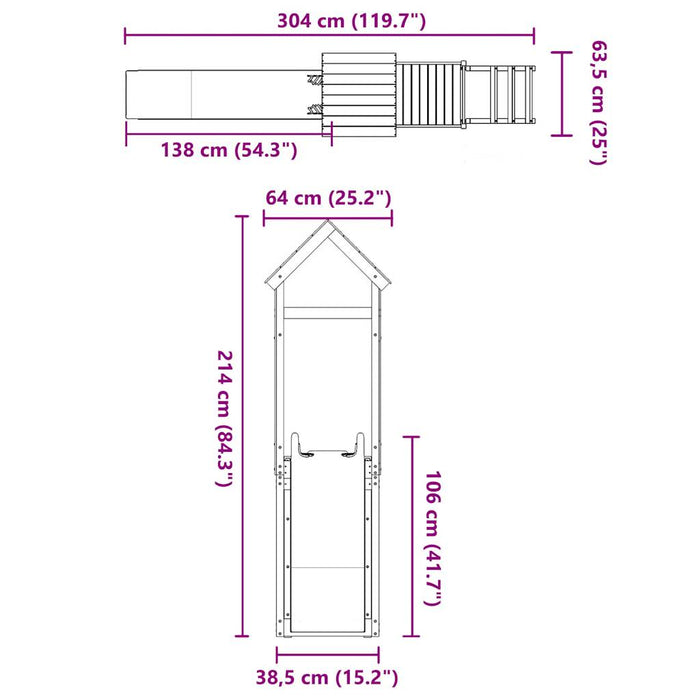 Set de joacă pentru exterior, lemn masiv de douglas - WALTI WALTI