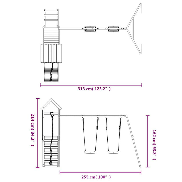 Set de joacă pentru exterior, lemn masiv de pin - WALTI WALTI