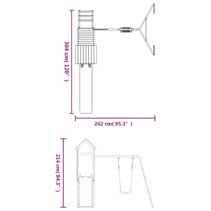 Set de joacă pentru exterior, lemn masiv de pin - WALTI WALTI