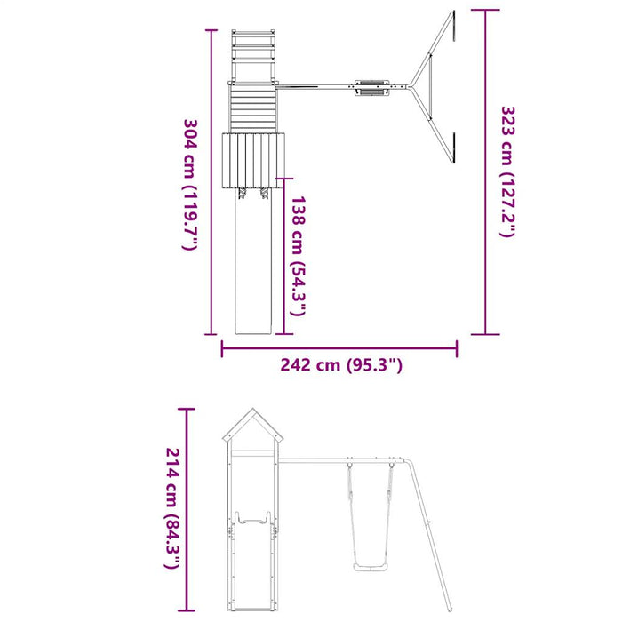 Set de joacă pentru exterior, lemn de pin impregnat - WALTI WALTI