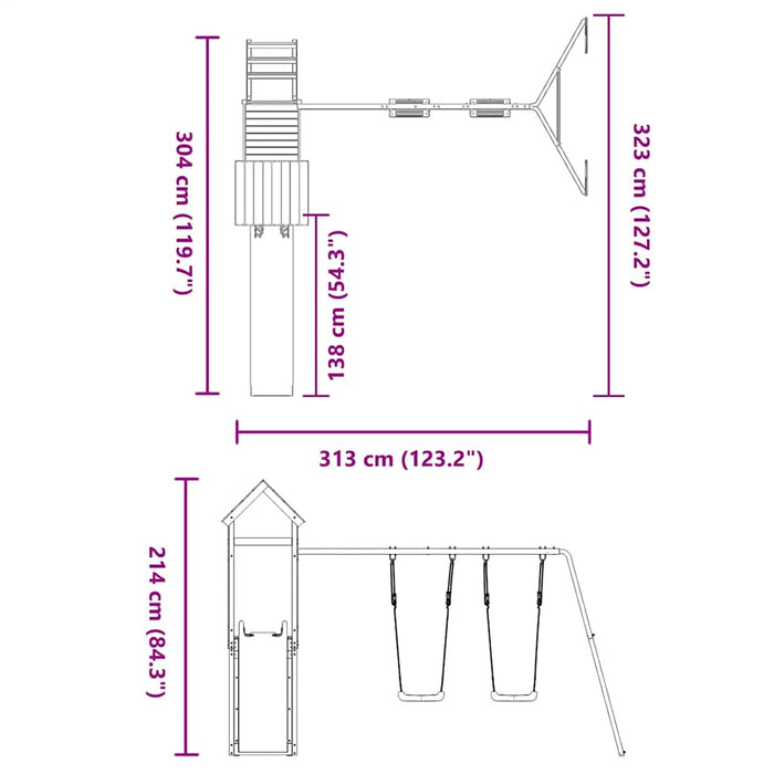 Set de joacă pentru exterior, lemn masiv de pin - WALTI WALTI