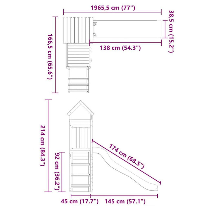 Set de joacă pentru exterior, lemn masiv de pin - WALTI WALTI