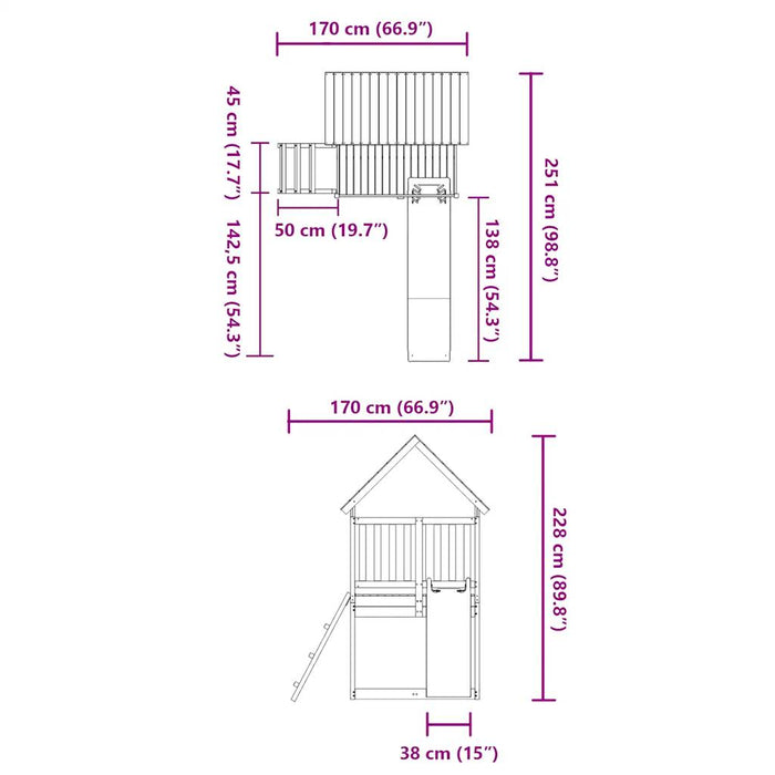 Set de joacă pentru exterior, lemn masiv de pin - WALTI WALTI