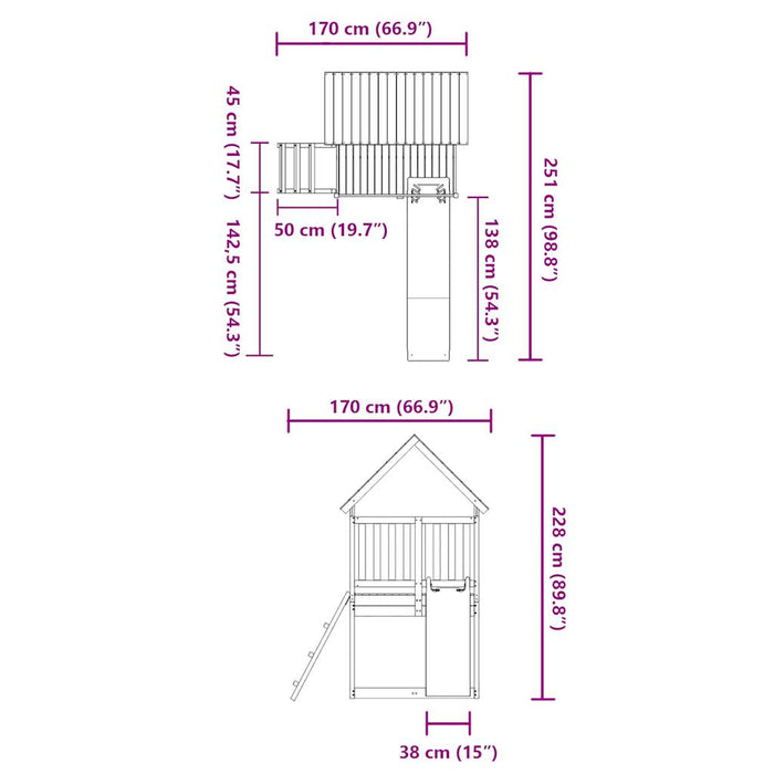 Set de joacă pentru exterior, lemn masiv de douglas - WALTI WALTI