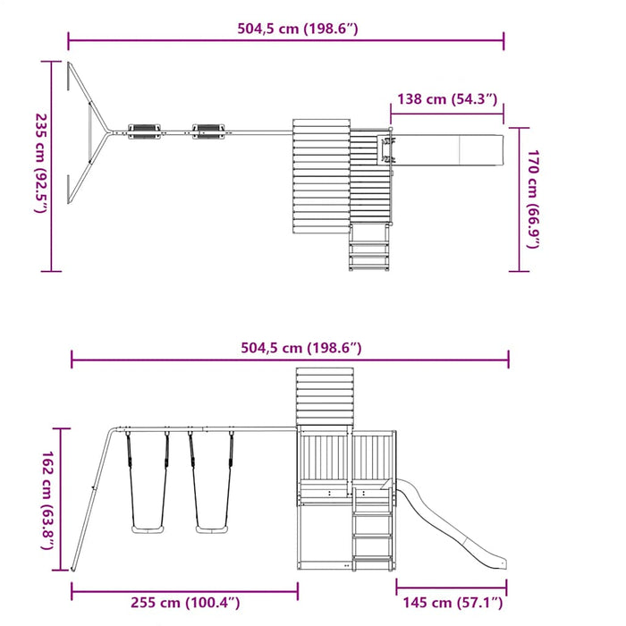 Set de joacă pentru exterior, lemn masiv de pin - WALTI WALTI