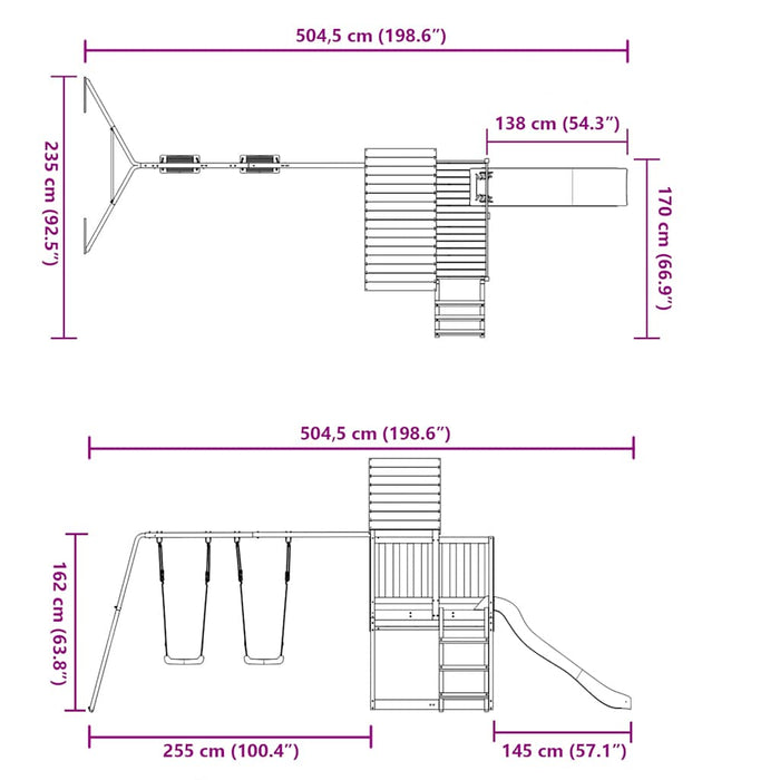 Set de joacă pentru exterior, lemn de pin impregnat - WALTI WALTI