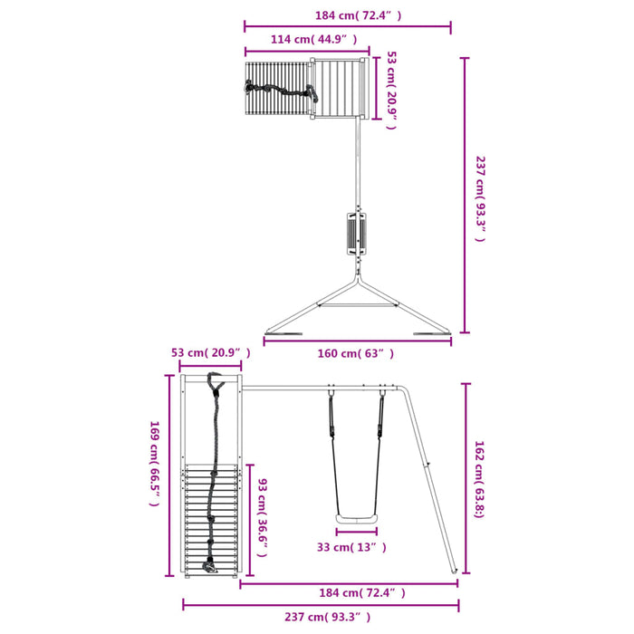 Set de joacă pentru exterior, lemn de pin impregnat - WALTI WALTI