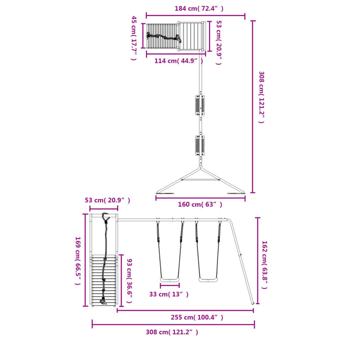 Set de joacă pentru exterior, lemn de pin impregnat - WALTI WALTI