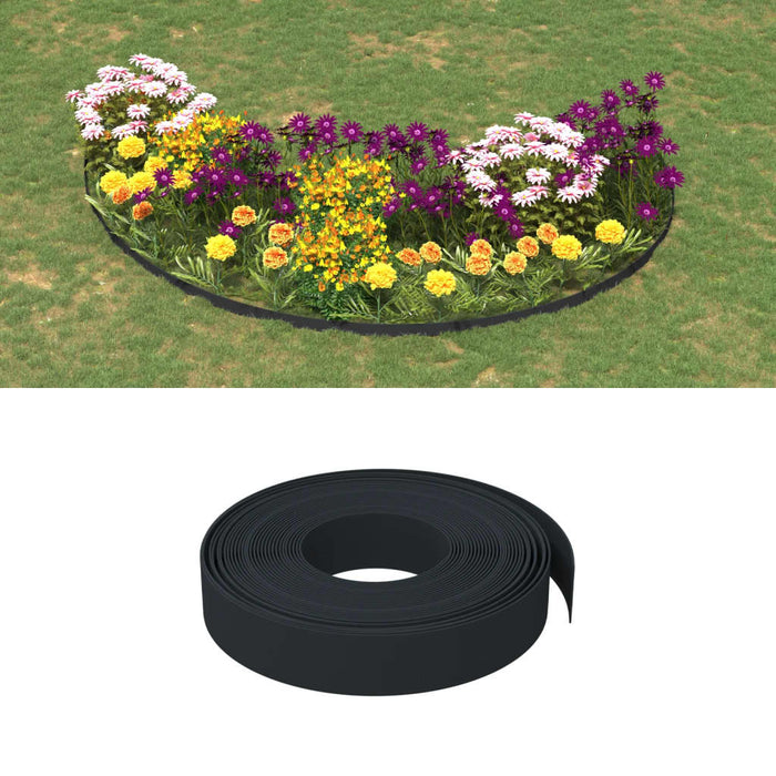 Borduri de grădină, 2 buc, negru, 10 m 10 cm, polietilenă - WALTI WALTI