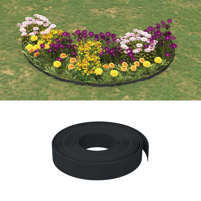 Borduri de grădină, 3 buc, negru, 10 m 10 cm, polietilenă - WALTI WALTI