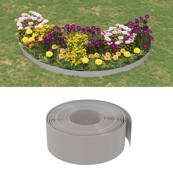Borduri de grădină, 2 buc, gri, 10 m 20 cm, polietilenă - WALTI WALTI