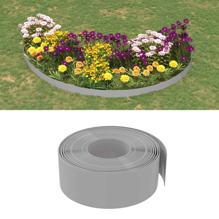 Borduri de grădină, 3 buc, gri, 10 m 20 cm, polietilenă - WALTI WALTI