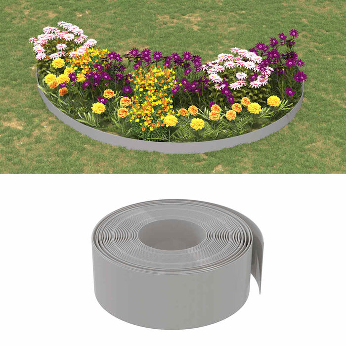 Borduri de grădină, 4 buc, gri, 10 m 20 cm, polietilenă - WALTI WALTI