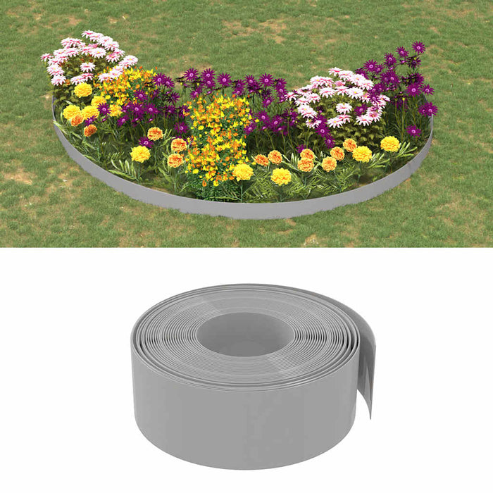 Borduri de grădină, 5 buc, gri, 10 m 20 cm, polietilenă - WALTI WALTI