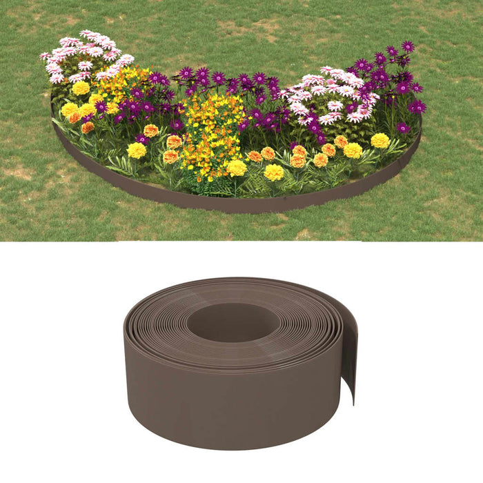 Borduri de grădină, 4 buc, maro, 10 m 20 cm, polietilenă - WALTI WALTI