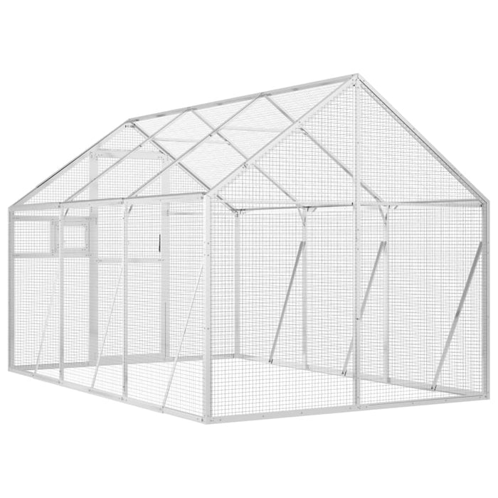 Volieră de păsări, argintiu, 1,79x2x1,85 m, aluminiu - WALTI WALTI