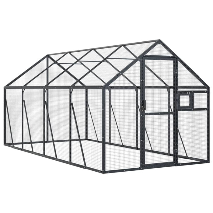 Volieră de păsări, antracit, 1,79x4x1,85 m, aluminiu - WALTI WALTI