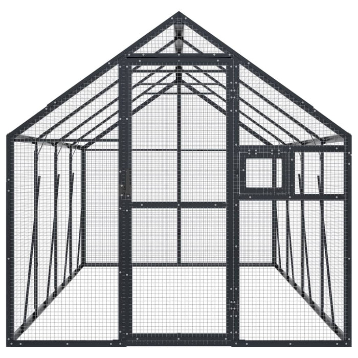 Volieră de păsări, antracit, 1,79x4x1,85 m, aluminiu - WALTI WALTI