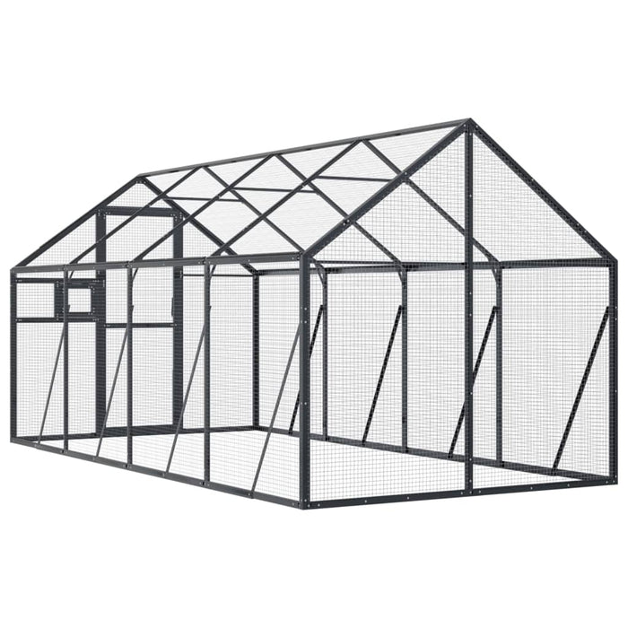 Volieră de păsări, antracit, 1,79x4x1,85 m, aluminiu - WALTI WALTI