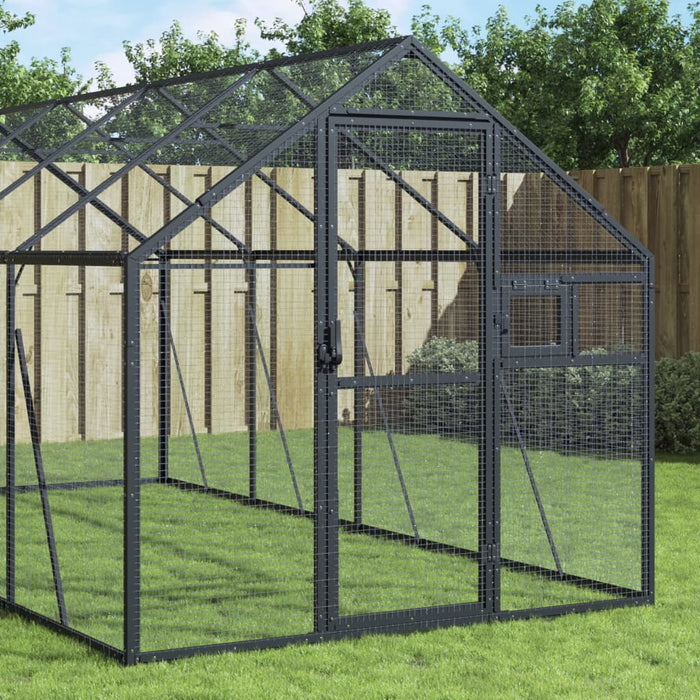 Volieră de păsări, antracit, 1,79x4x1,85 m, aluminiu - WALTI WALTI