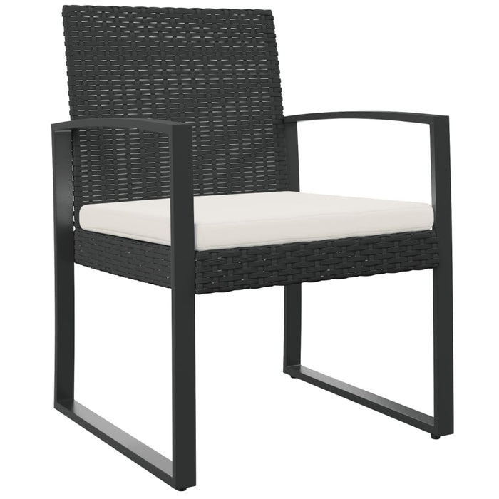 Scaune de bucătărie de grădină, 2 buc., negru, rattan PP - WALTI WALTI