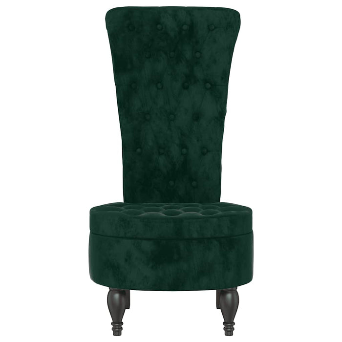 Fotoliu cu spătar înalt verde închis catifea design cu nasturi - WALTI WALTI