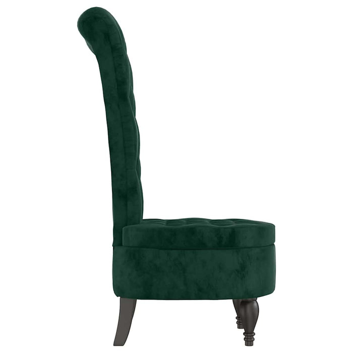 Fotoliu cu spătar înalt verde închis catifea design cu nasturi - WALTI WALTI