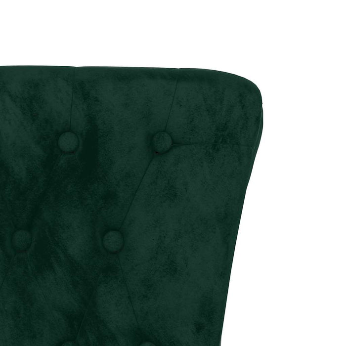 Fotoliu cu spătar înalt verde închis catifea design cu nasturi - WALTI WALTI
