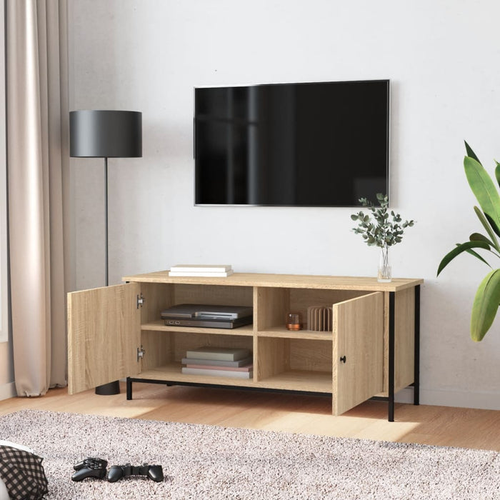 Comodă TV cu uși, stejar sonoma, 102x35x45 cm, lemn prelucrat - WALTI WALTI