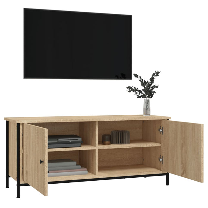 Comodă TV cu uși, stejar sonoma, 102x35x45 cm, lemn prelucrat - WALTI WALTI