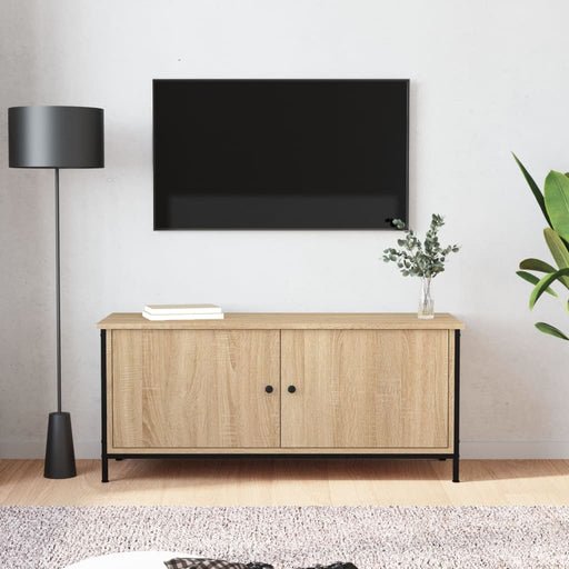 Comodă TV cu uși, stejar sonoma, 102x35x45 cm, lemn prelucrat - WALTI WALTI