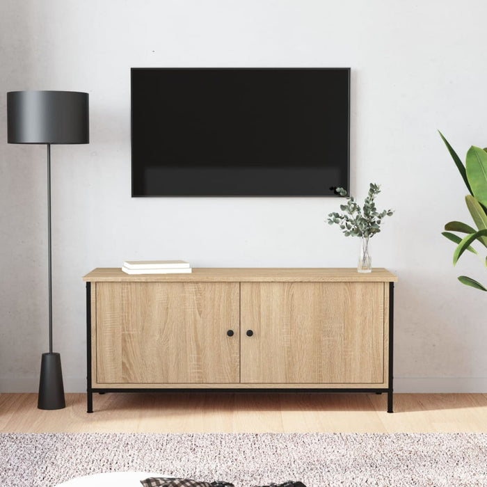 Comodă TV cu uși, stejar sonoma, 102x35x45 cm, lemn prelucrat - WALTI WALTI